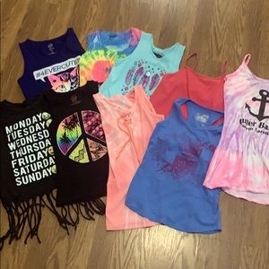 Girls 7/8 tank top 9 piece bundle